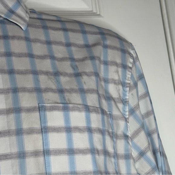 Johnnie O Shirt Mens medium Blue Plaid Button Up Top‎ Shelf Casual Preppy - Picture 2 of 7